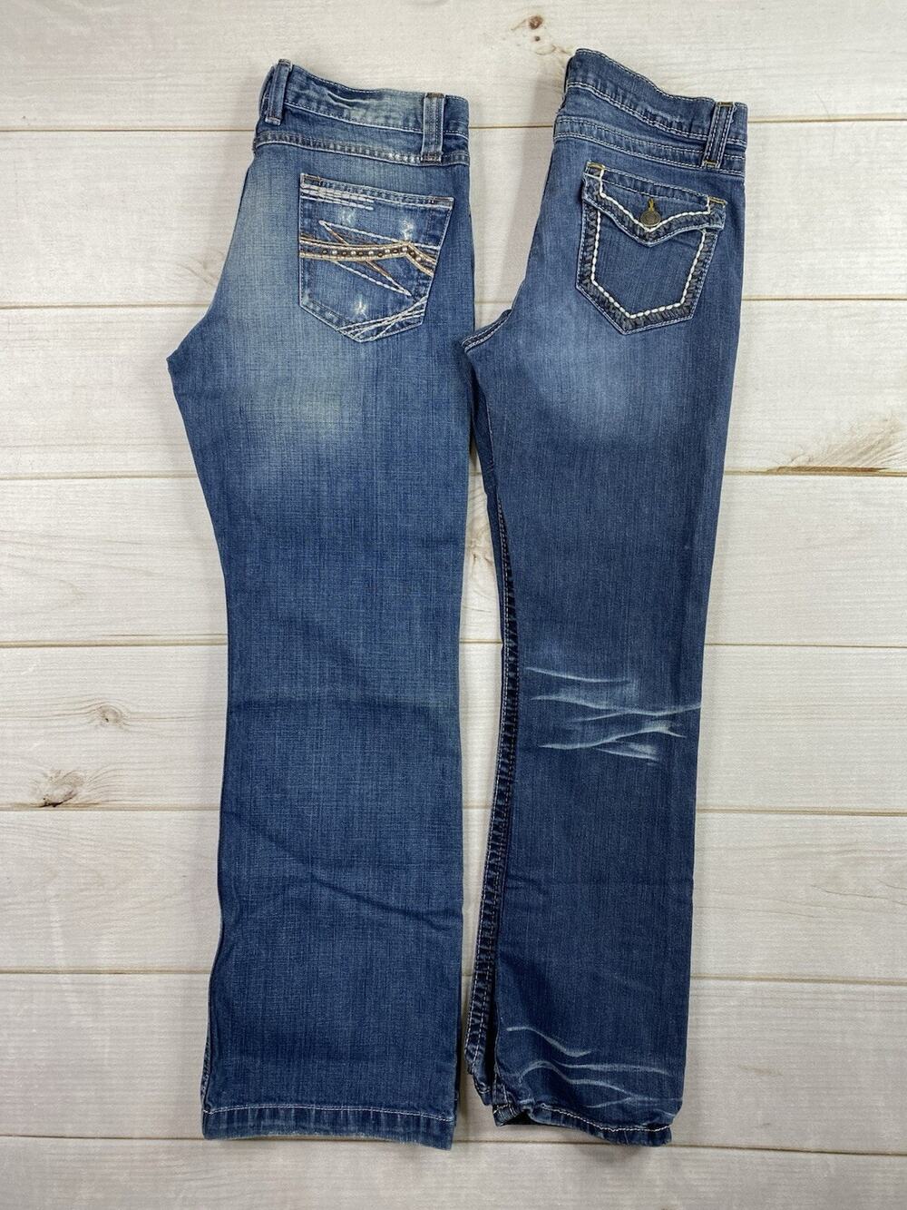 Lot of 2 Cruel Girl Jeans Womens Jr 9 Distressed Bootcut Stretch Embroidered